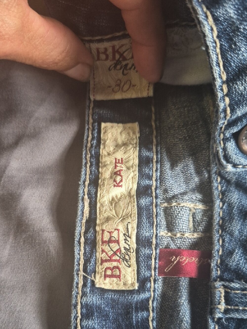 BKE Blue Denim Mid-Rise Shorts - Picture 3 of 3